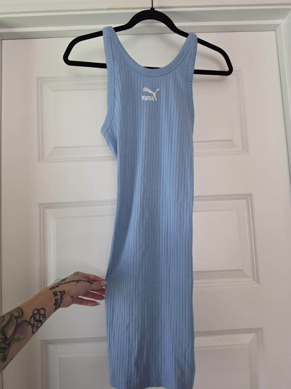 Puma Sky Blue Ribbed Mini Tank Dress